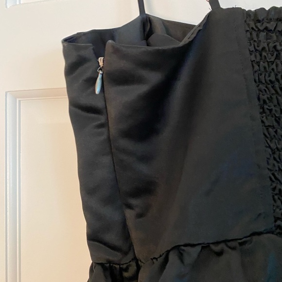 Future Collective Strappy Satin Black Midi Dress Large Cocktail Formal Chic Glam - Picture 9 of 10